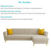 Grayon 3 Seater Convertible Sofa Set for Living Room, 3 Seater & Ottoman Modular Sectional Couch for Small Space (Black Colour) Fabric Sofa Set