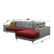Viva RHS 6 Seater L Shape Sofa Set for Living Room (Green Grey) Premium Fabric Sofa