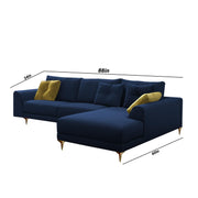 Viva RHS 6 Seater L Shape Sofa Set for Living Room (Blue) Premium Fabric Sofa
