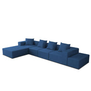 Sheron U Shaped Compressed Sofa Set for Living Room with Spacious Boucle Couch Set Living Rooms, (Blue Fabric) Premium Fabric U Shape Sofa for Living Room