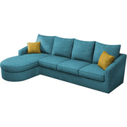 Shrank Round Lounger L Shape 6 Seater Sofa Set for Living Room (Turquise) Fabric Sofa | LHS