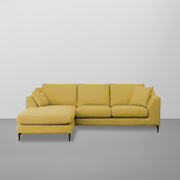Cortina LHS 4 Seater L Shape Sofa Set for Living Room (Yellow Fabric) Premium Fabric Sofa