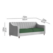Mobius 3 Seater Sofa Set for Living Room (Green Grey Colour Sofa) Premium Fabric Sofa for Living Room
