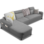 Amanda LHS 6 Seater L Shape,Sofa Set for Living Room (Grey Fabric)