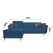 Arlond LHS 4 Seater L Shape Sofa Set for Living Room (Blue Fabric) Premium Fabric Sofa