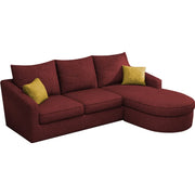 Shrank Round Lounger L Shape 4 Seater Sofa Set for Living Room (Maroon) Fabric Sofa | RHS