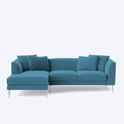 Vesco LHS 4 Seater L Shape Sofa Set for Living Room (Turquise) Premium Fabric Sofa