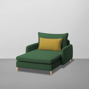 Vive 1 Seater Lounge Sofa for Living Room (Green Colour) Premium Fabric Sofa