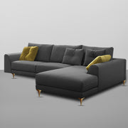 Viva RHS 6 Seater L Shape Sofa Set for Living Room (Dark Grey) Premium Fabric Sofa