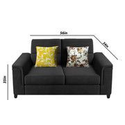 Nancy 2 Seater Sofa Set for Living Room | Color - Brown Grey