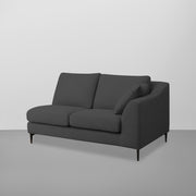 Cortina LHS 4 Seater L Shape Sofa Set for Living Room (Black Fabric) Premium Fabric Sofa