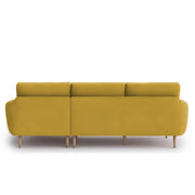 Lizel RHS 4 Seater L Shape Sofa Set for Living Room (Yellow Fabric) Premium Velvet Fabric Sofa