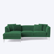 Vesco LHS 4 Seater L Shape Sofa Set for Living Room (Green) Premium Fabric Sofa