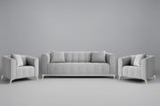 Eren 3+1+1 Seater Sofa Set for Living Room (Grey Colour Fabric) Premium Fabric Sofa Set for Living Room