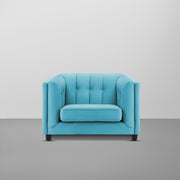 Sinclair 1 Seater Sofa Set for Living Room (Blue Colour) Premium Fabric Sofa