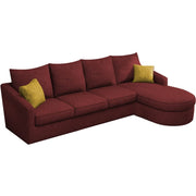Shrank Round Lounger L Shape 6 Seater Sofa Set for Living Room (Maroon) Fabric Sofa | RHS