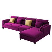 Delton RHS 6 Seater L Shape Sofa Set for Living Room (Purple) Premium Fabric