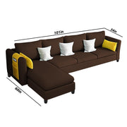 Asser LHS 6 Seater L Shape Sofa Set for Living Room (Brown) Premium Fabric Sofa