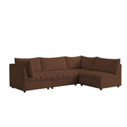 Lenser L Shaped Sofa Set for Living Room (Brown Fabric) Premium Fabric Sofa Set