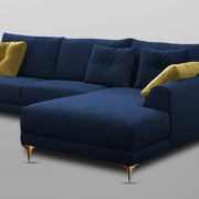 Viva RHS 6 Seater L Shape Sofa Set for Living Room (Blue) Premium Fabric Sofa