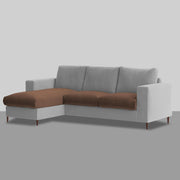 Charmi LHS 4 Seater L Shape Sofa Set for Living Room (Brown Grey Fabric) Premium Fabric Sofa