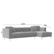 Vesco RHS 6 Seater L Shape Sofa Set for Living Room (Grey) Premium Fabric Sofa