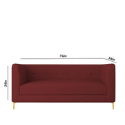 Magnus 3 Seater Sofa Set for Living Room (Maroon Colour) Premium Fabric Sofa