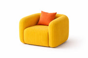 Vesta Modern Velvet Bubble Cloud Sofa, Tufted Design Upholstered 3+1+1 Seater Sofa Set for Living Room, (Black Colour) Premium Velvet Fabric Sofa