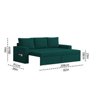 Karter 3 Seater Sofa Cum Bed for Living Room (Black Fabric) Premium Fabric Sofa