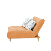 Drantly 3 Seater Sofa Cum Bed for Living Room (Orange Fabric Color) Premium Suede Velvet Fabric Sofa Cum Bed for Living Room