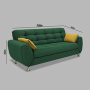 Leadown 3 Seater Sofa for Living Room (Green) Premium Fabric Sofa