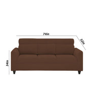 Marco 3 Seater Sofa Set for Living Room (Brown Colour) Premium Fabric Sofa