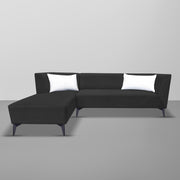 Casaliving Cassidy LHS 6 Seater L Shape Sofa Set for Living Room (Black Colour) Premium Fabric Sofa