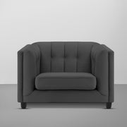 Sinclair 1 Seater Sofa Set for Living Room (Blue Colour) Premium Fabric Sofa