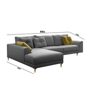 Viva LHS 6 Seater L Shape Sofa Set for Living Room (Grey) Premium Fabric Sofa
