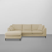 Cortina LHS 4 Seater L Shape Sofa Set for Living Room (Cream Fabric) Premium Fabric Sofa