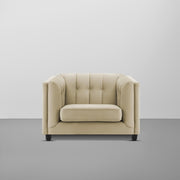 Sinclair 1 Seater Sofa Set for Living Room (Cream Colour) Premium Fabric Sofa