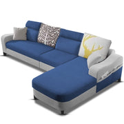 Amanda RHS 6 Seater L Shape,Sofa Set for Living Room (Blue Grey Fabric)