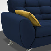 Leadown 3 Seater Sofa for Living Room (Blue) Premium Fabric Sofa