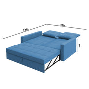 Casaliving Treshta 2 Seater Pull-Out Premium Fabric Sofa Cum Bed Sofa Set with Center Table for Living Room (Black Fabric Color) Premium Fabric Sofa Set for Living Room Sofa Cum Bed
