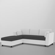 Blustin LHS 4 Seater L Shape Sofa Set for Living Room (Black Grey Fabric) Premium Fabric Sofa