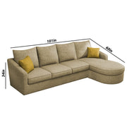 Shrank Round Lounger L Shape 6 Seater Sofa Set for Living Room (Cream) Fabric Sofa | RHS