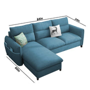 Andon 4-Person Sofa L Shape Sofa Set For Living Room (Light Blue Fabric) Left Side Sofa