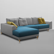 Viva LHS 6 Seater L Shape Sofa Set for Living Room (Turquise Grey) Premium Fabric Sofa