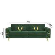 Ivary 3 Seater Sofa Set for Living Room (Black Colour) Premium Fabric Sofa