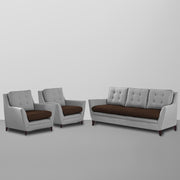 Slove 3 +1 + 1 Seater Sofa Set for Living Room | Color - Cream Black | Premium Fabric Sofa