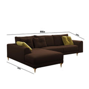 Viva LHS 6 Seater L Shape Sofa Set for Living Room (Brown) Premium Fabric Sofa