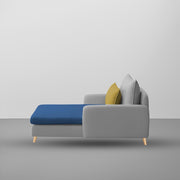 Vive 1 Seater Lounge Sofa for Living Room (Blue Grey Colour) Premium Fabric Sofa