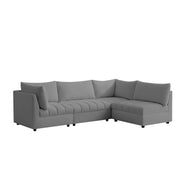 Lenser L Shaped Sofa Set for Living Room (Dark Grey Fabric) Premium Fabric Sofa Set