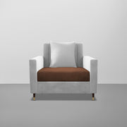 Garcia 1 Seater Sofa Set for Living Room (Brwon Grey - Colour) Premium Fabric Sofa Set